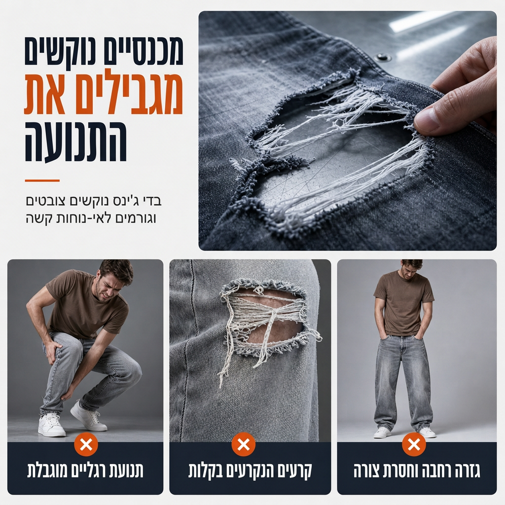 🖤מבצע בלאק פריידי: 50% הנחה 🖤👖 נוחות נמתחת, גזרה slender חדה | ג'ינס דנית מרופט לגברים