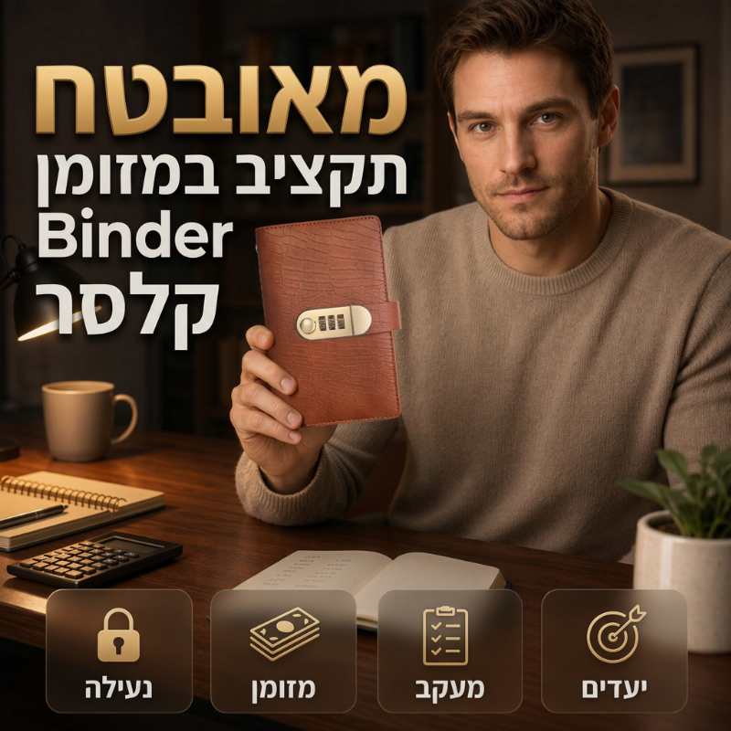 💵 מחברת חיסכון עם מנעול צירוף – 📓 יומן תקציב וחיסכון בכסף מאובטח