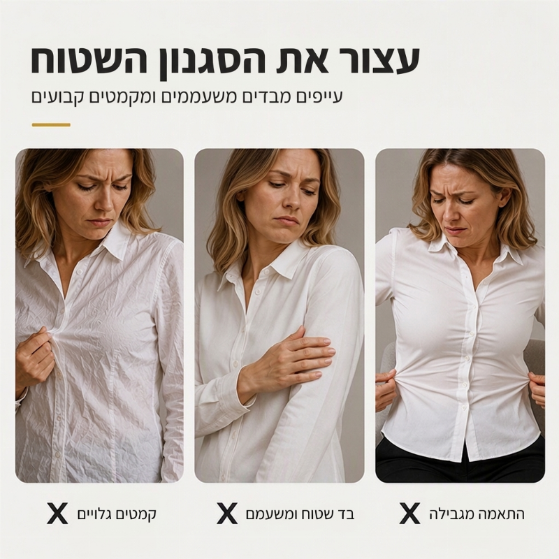 חולצת כפתורים קלאסית עם שרוולים ארוכים לנשים
