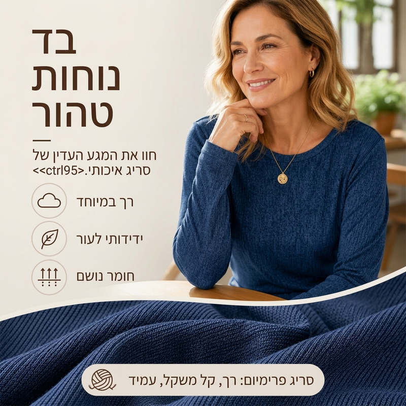 טופ נשים קז'ואל מעוגל צוואר עם שוליים מקומטים