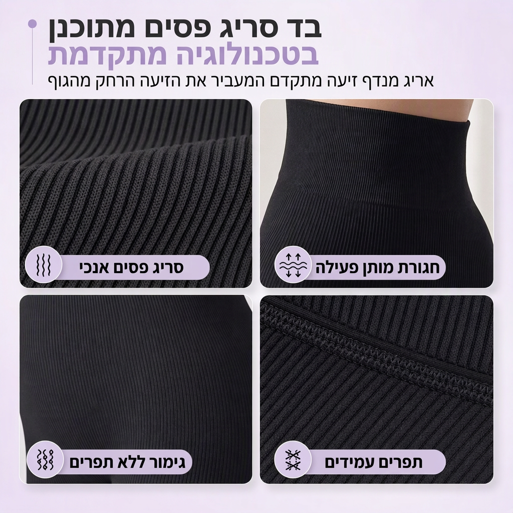מכנסי יוגה צמודים חסרי תפרים עם מותן גבוה, מתאימים לאימון כושר ולפעילות גופנית