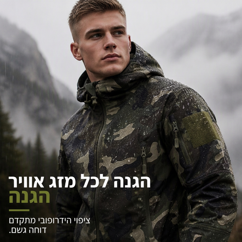 מעיל גברים קמורפלייג'י חיצוני עם ברדס