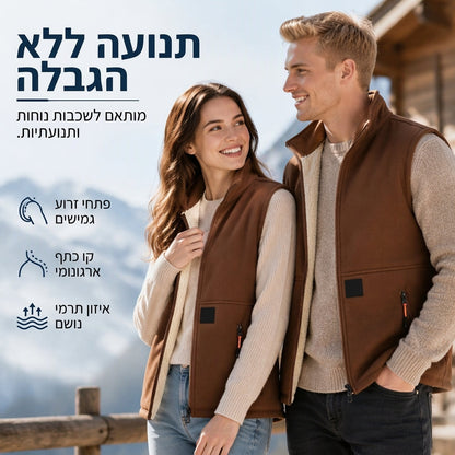 אפוד חם לחורף בטכסיס קטיפה, לגברים ולנשים