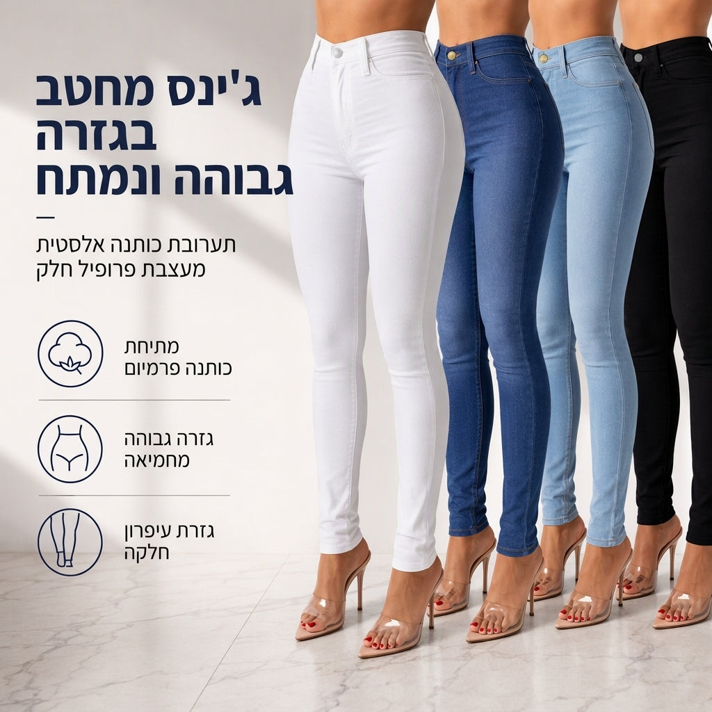 מכנסי נשים דקים בהתאמה להדגשה, עם מותן גבוה וחתוך בצורת עיפרון