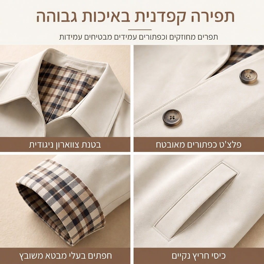 מעין נשים ארוך שרוול יחיד כפתור אביב חורף מזדמן