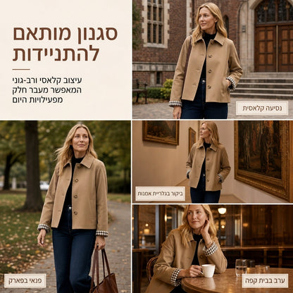 מעין נשים ארוך שרוול יחיד כפתור אביב חורף מזדמן