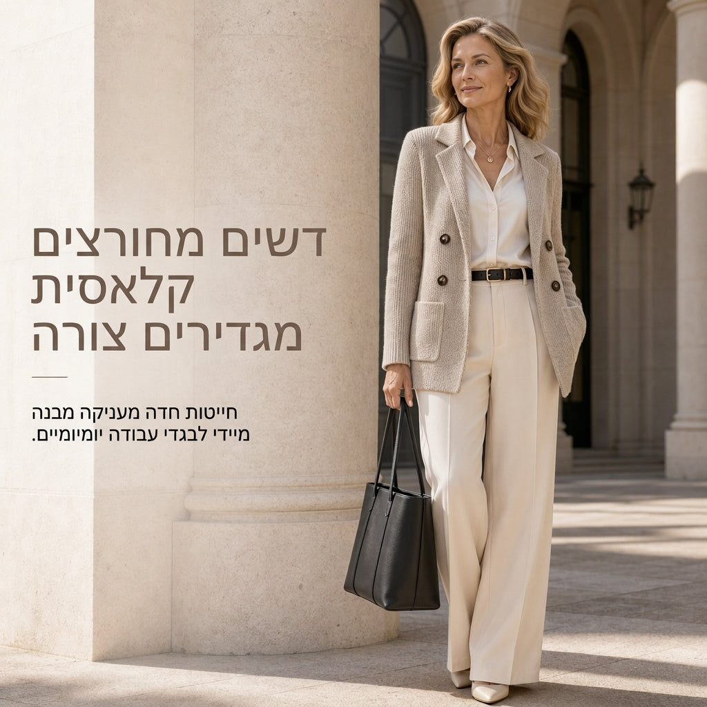 קרדיגן סריג צמוד לנשים עם כיסים וצווארון מעוצב