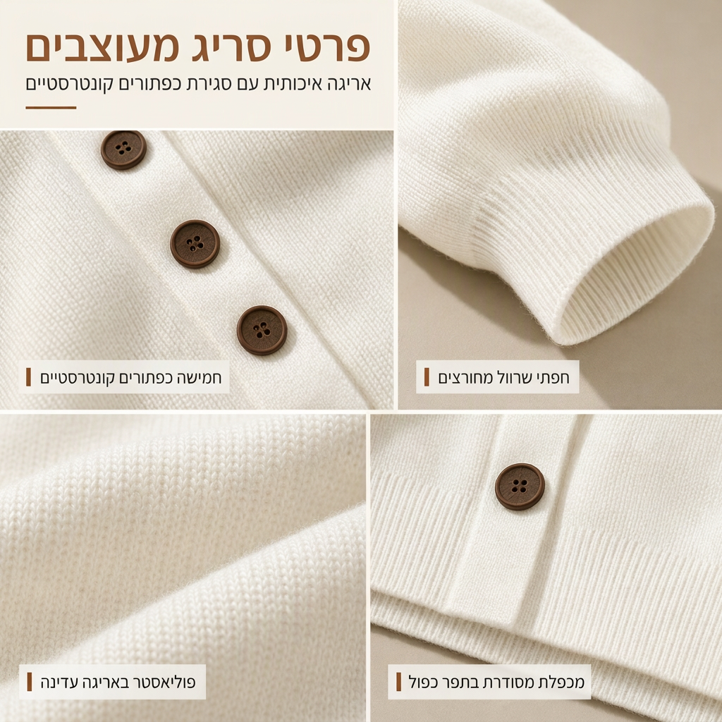 קרדיגן סריגה קז'ואלי לנשים