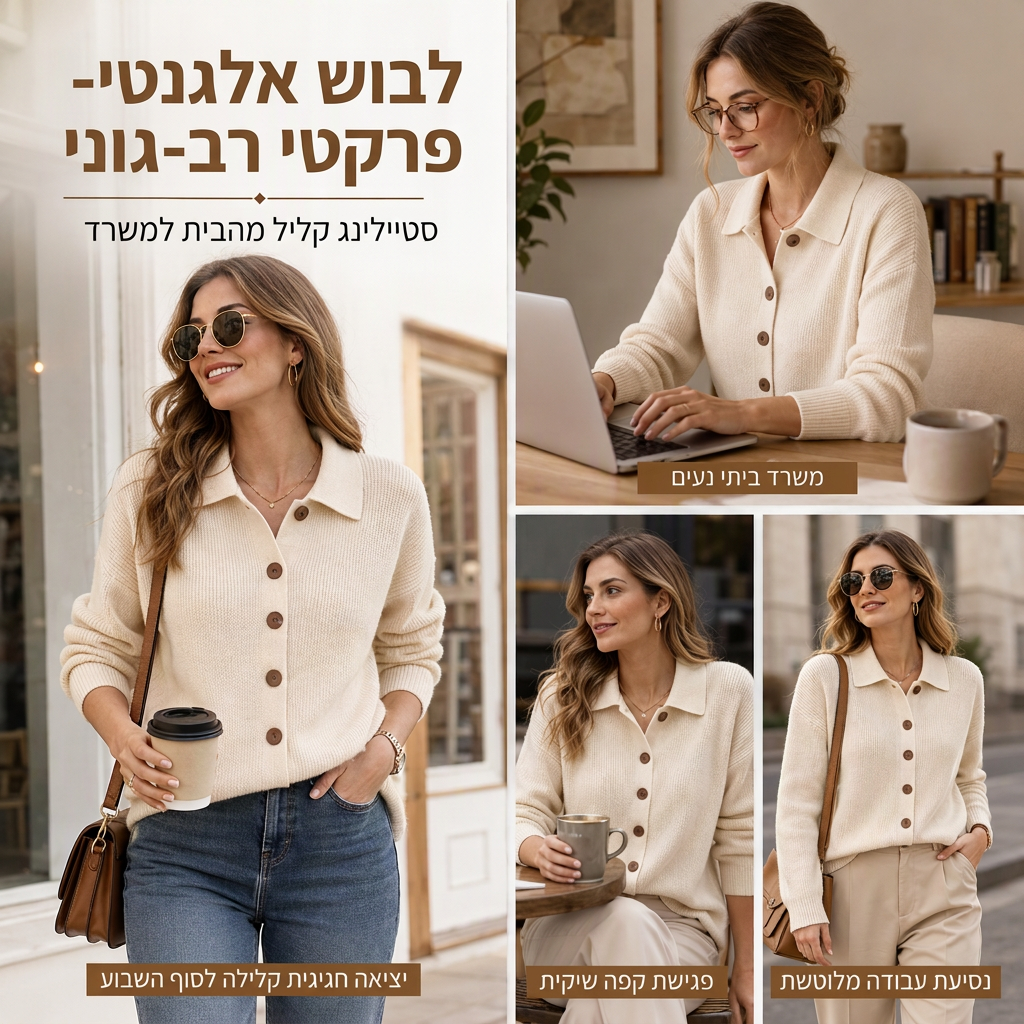 קרדיגן סריגה קז'ואלי לנשים
