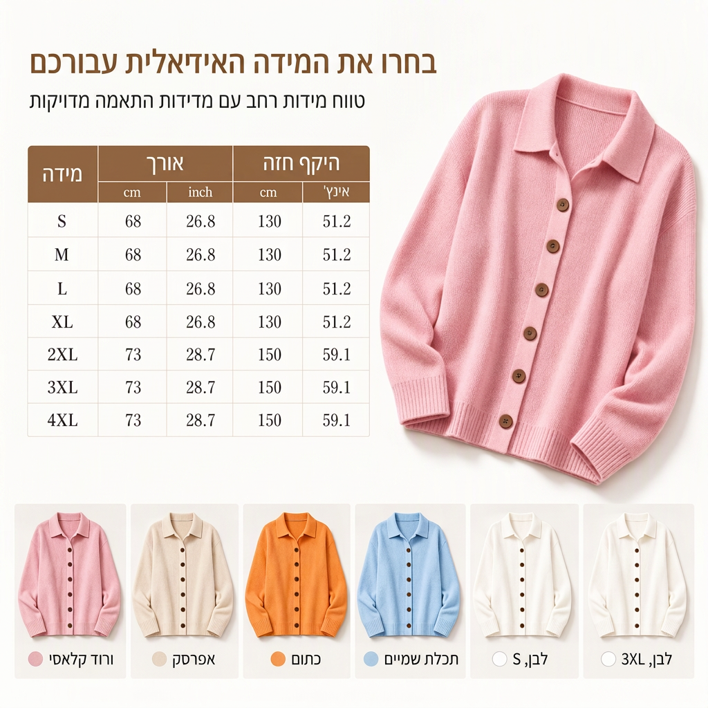 קרדיגן סריגה קז'ואלי לנשים