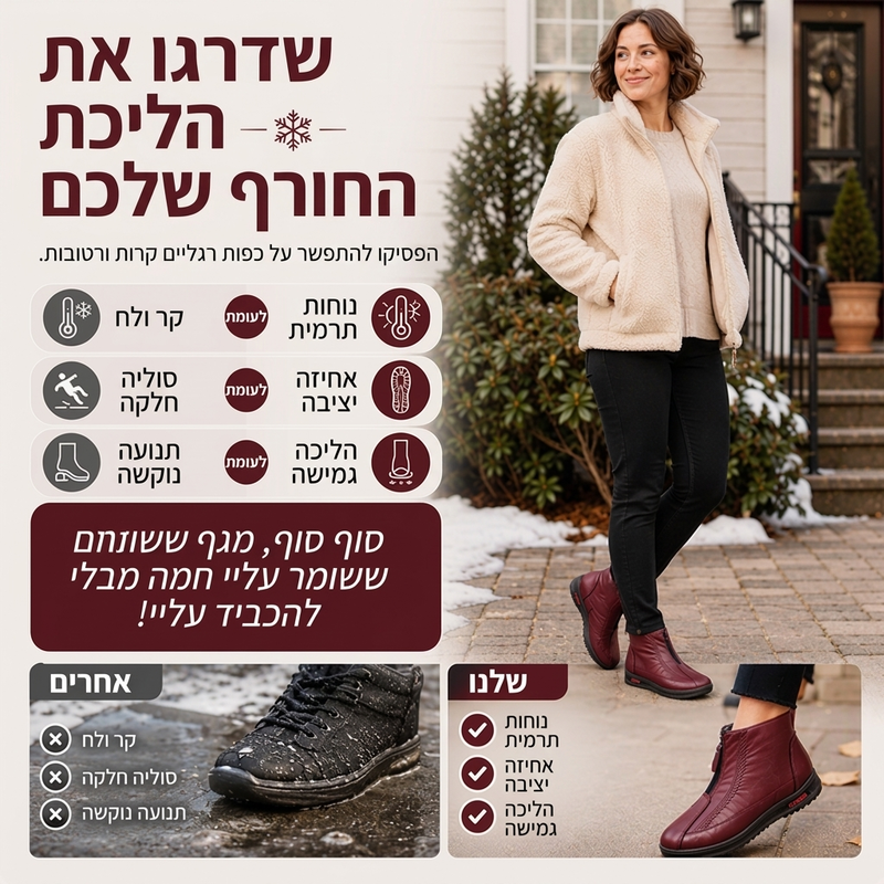מגפי חורף נגד החלפה חמים לנשים