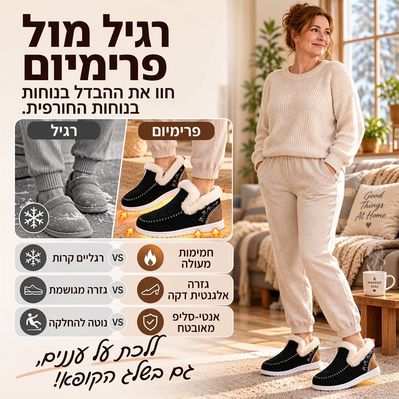 מגפי שלג חורפיים לנשים עם פנים מרופד קטיפתי