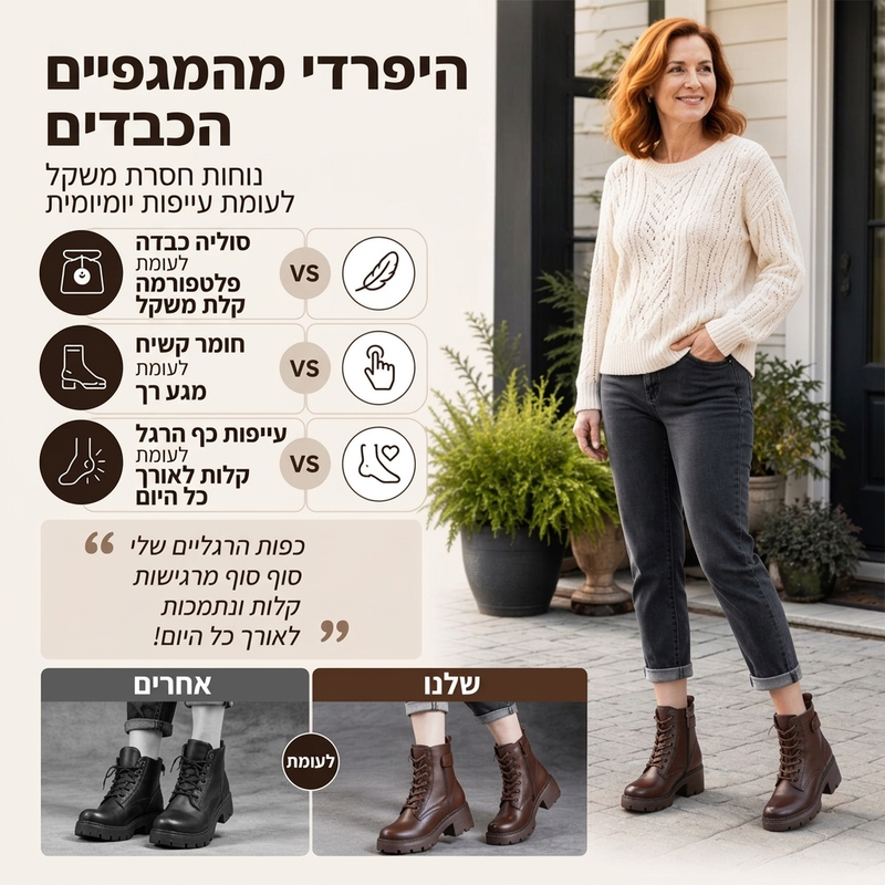 מגפי פלטפורמה רטרו לנשים