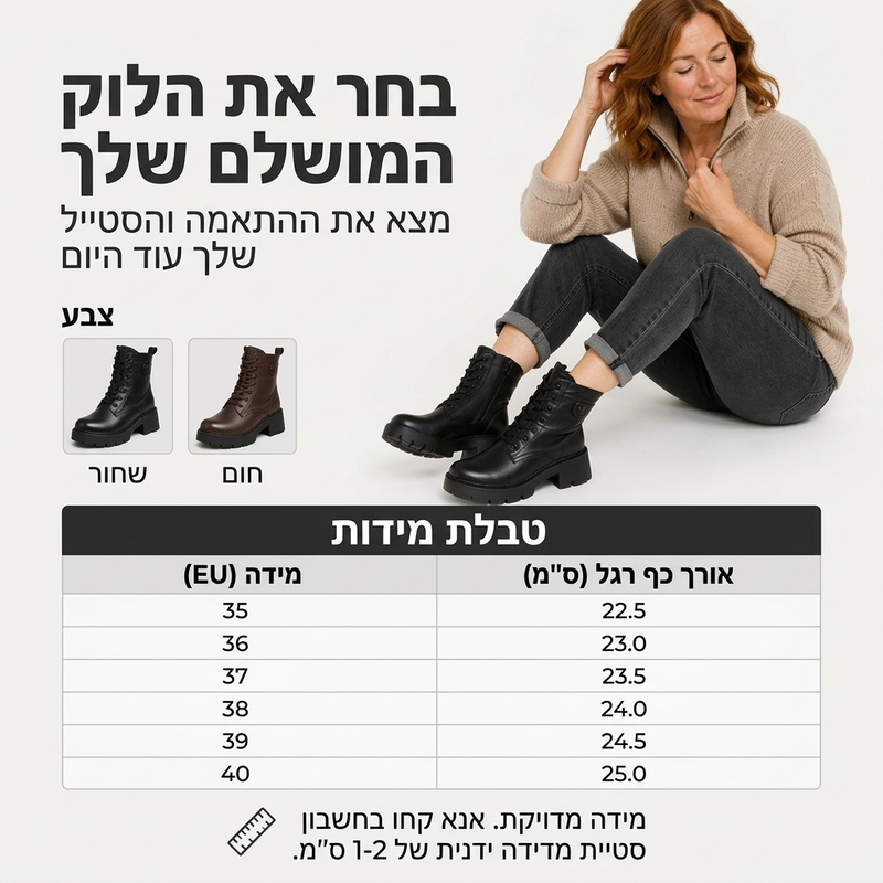מגפי פלטפורמה רטרו לנשים