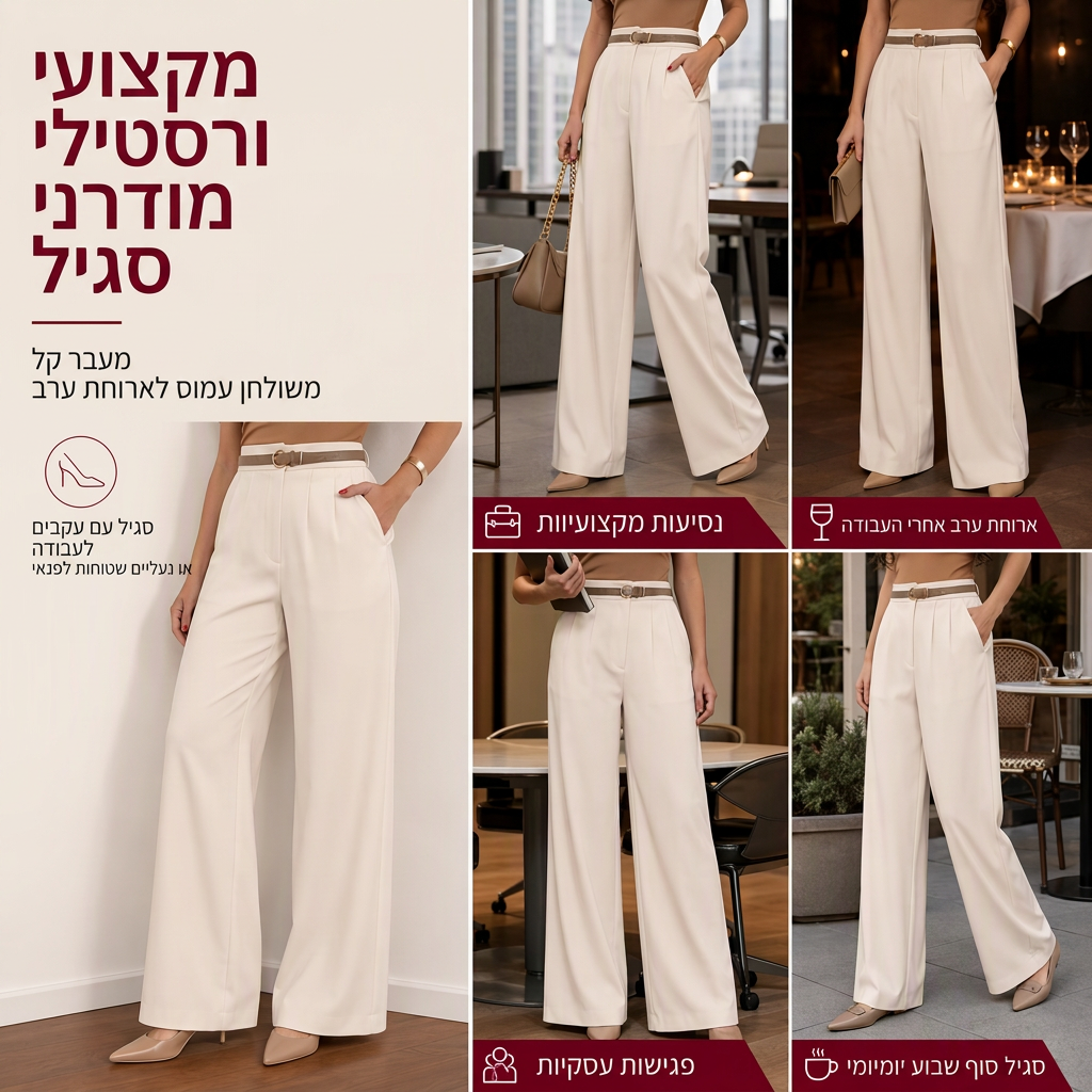 🖤מבצע בלאק פריידי: 50% הנחה🖤☕ מכנסיים נשים אלגנטיים רוחב לרגל חגים נפילת חורף