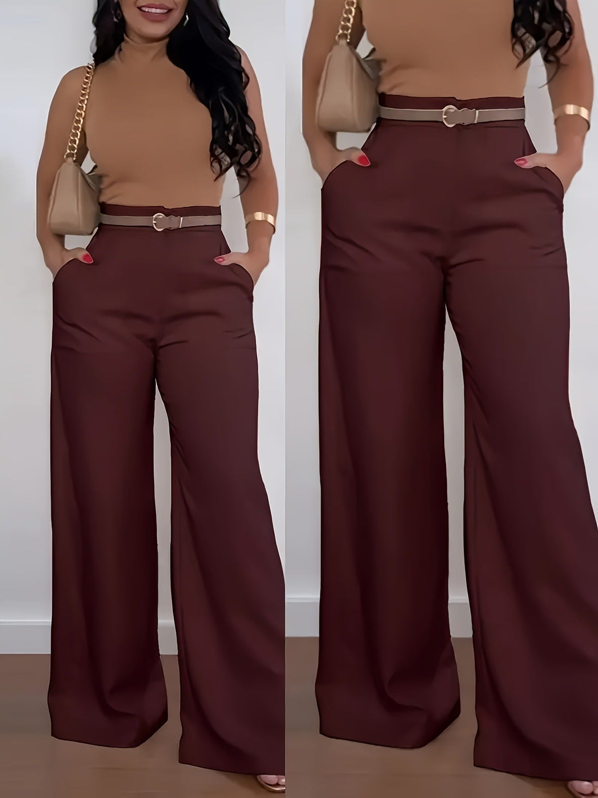 🖤מבצע בלאק פריידי: 50% הנחה🖤☕ מכנסיים נשים אלגנטיים רוחב לרגל חגים נפילת חורף