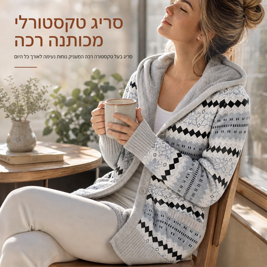 💖מבצע ענק של בלאק פריידי - 50% הנחה!💖 🌼סוודר נשים באורך בינוני עם ברדס ובטנת כותנה