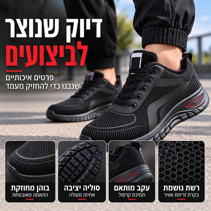 נעליים תרמיות נושמות ומונעות החלקה לגברים