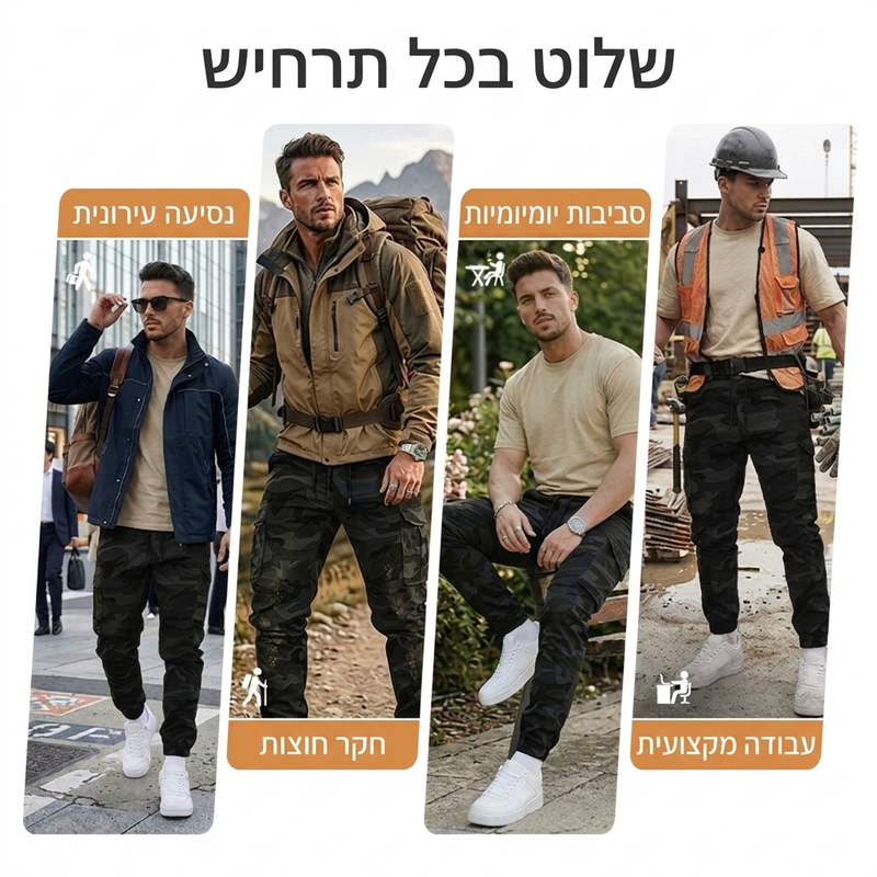 🔥מבצע: 50% הנחה👖מכנסי עבודה קז'ואליים בהדפס הסוואה
