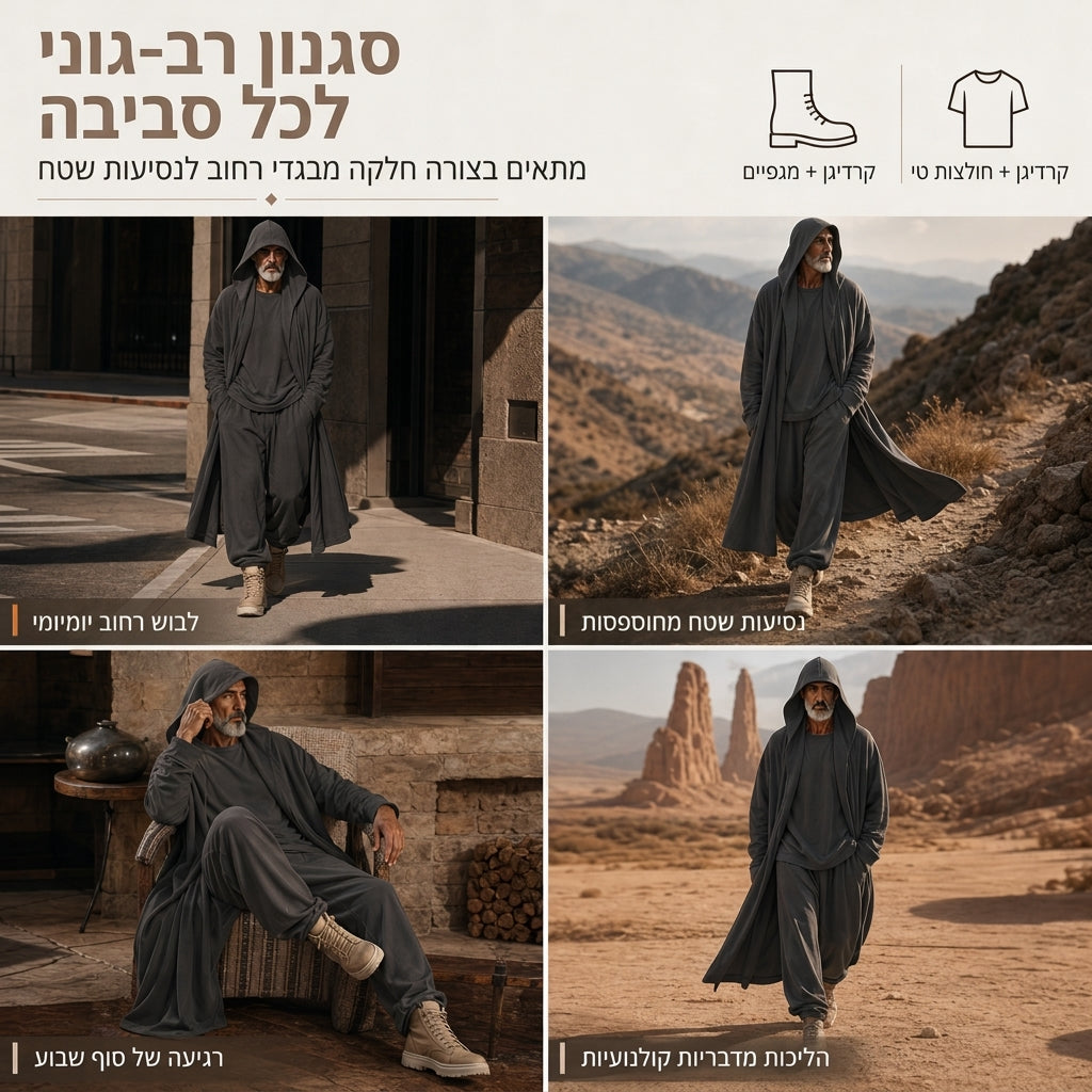 סט 3 חלקים עם מכנס ארוך, חולצת שכבה בסיסית ומכנסיים