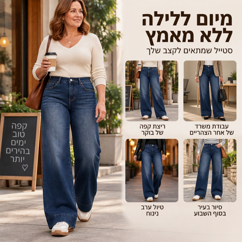 ג'ינס חום למיתרים גבוהים לנשים