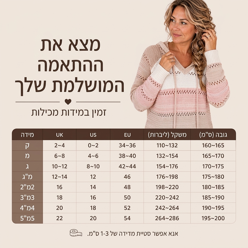 סווטשירט עם ברדס סריג בלוק צבעים לנשים