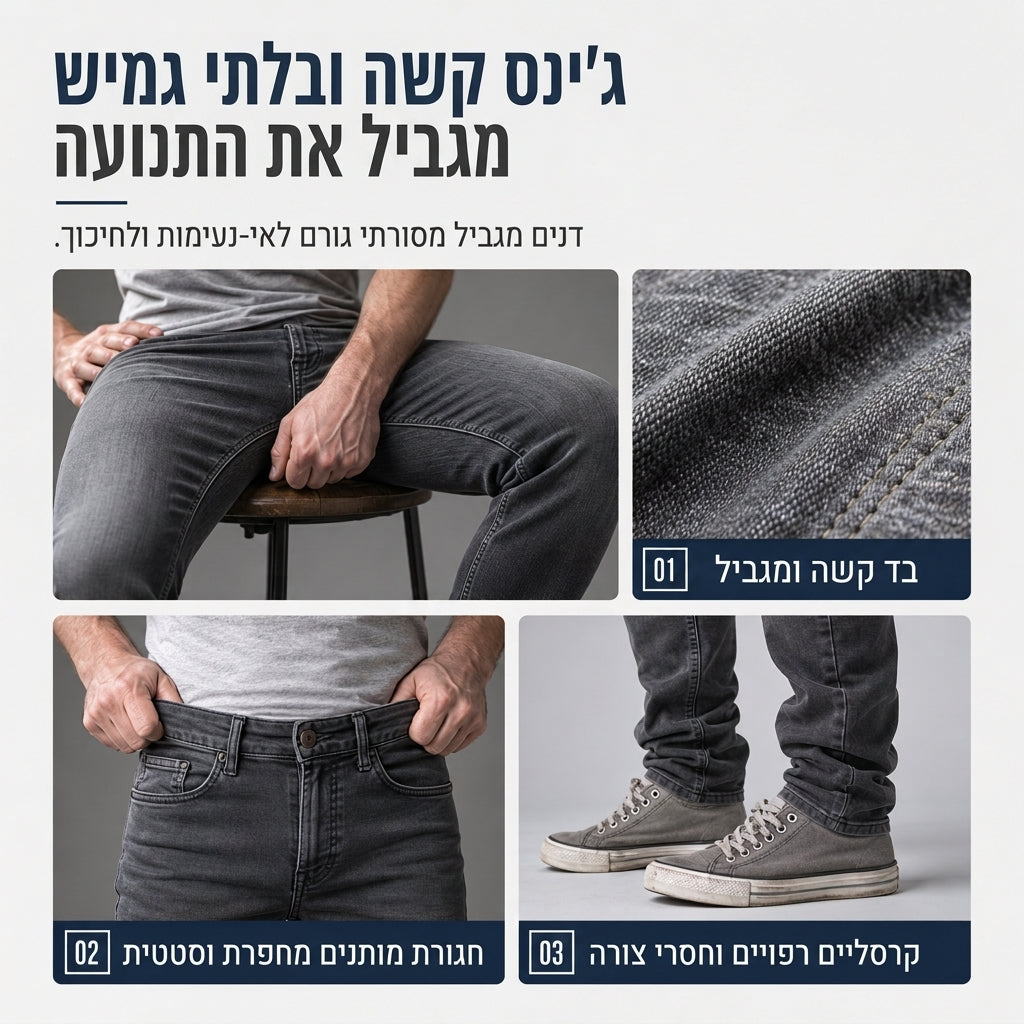 מכנסי ג'ינג'ה גבריים כביסה מזדמנים עם חפתים