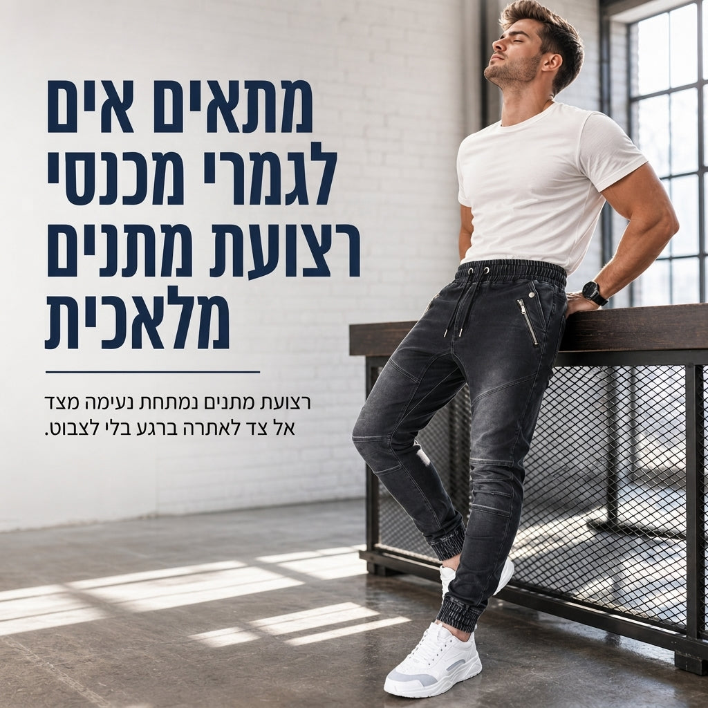 מכנסי ג'ינג'ה גבריים כביסה מזדמנים עם חפתים