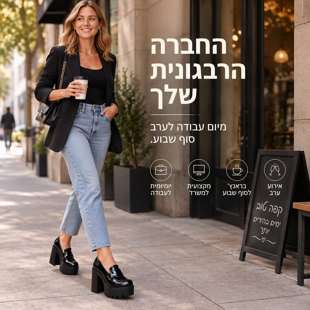 לופרס פלטפורמת עקב עבה לנשים
