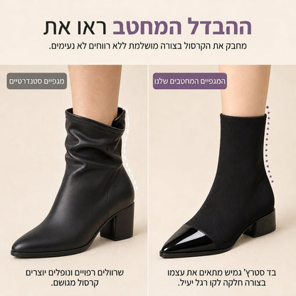 🍂 מגפון נשים בסגנון צרפתי עם חרטום מחודד, התאמה צמודה, אלגנטי לאביב ולסתיו