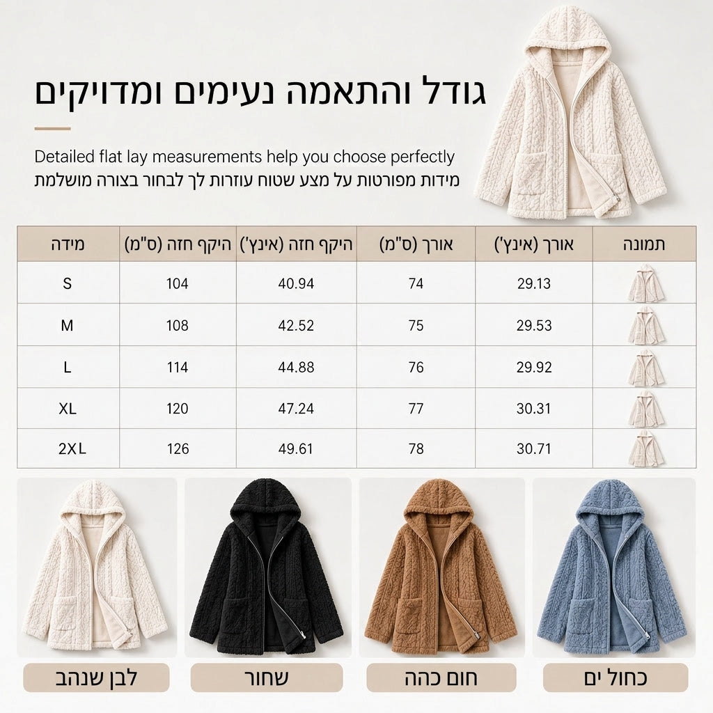 קרדיגן נשים קז'ואע פרווה בצבע אחיד