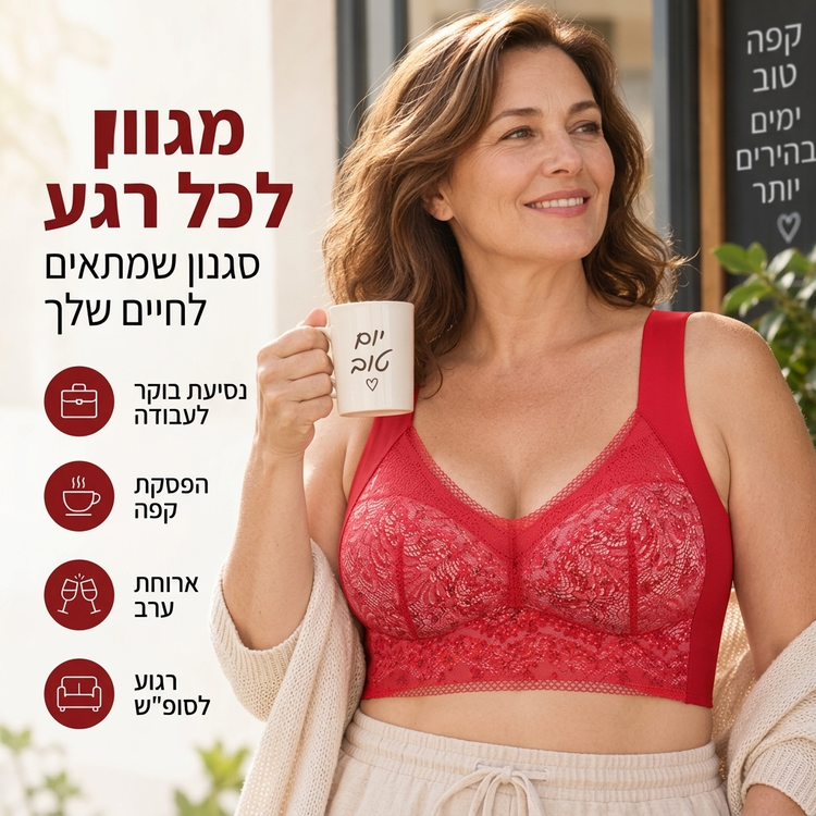 🎉המחיר הכי נמוך אבל האיכות הכי טובה!🔥חזיית תמיכה נשית ללא תפרים עם תחרה פרחונית