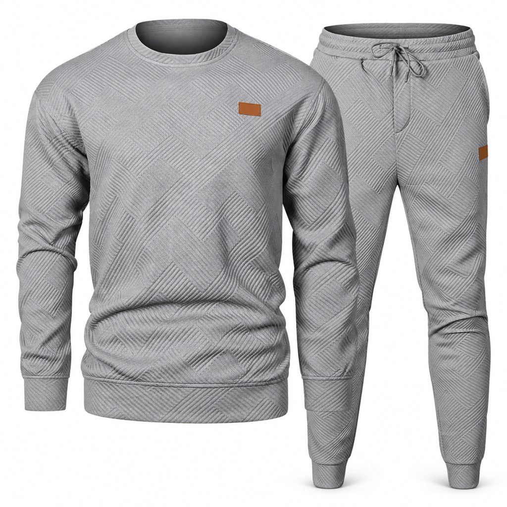 ⏰ מבצע חילופי עונה: 50% הנחה - איכות בחצי מחיר! ✨סט סריג נוגח לגבר | סוודר מסריגה עם רקמת ג'קארד צווארון עגול לסתיו וחורף