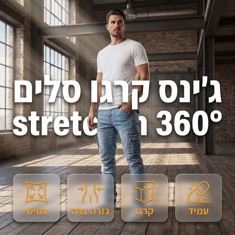 מכנסי דנים קארפוים בחיתוך צר