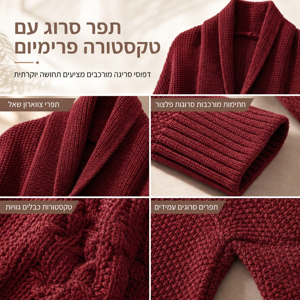 ✨קרדיגן סריג נשי רופף עם שרוולי עטלף, סגול פתוח לסתיו וחורף