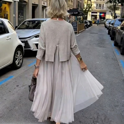 👚 60% הנחה עכשיו! ✨ סט 2 חלקים לנשים (חולצה עם שרוולים ארוכים ושמלה נקראת שרוולים) – רב-תכליתי, בד רך ומושלם לשילוב שכבתי 🛍️