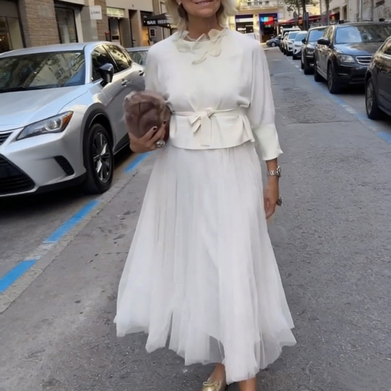 👚 60% הנחה עכשיו! ✨ סט 2 חלקים לנשים (חולצה עם שרוולים ארוכים ושמלה נקראת שרוולים) – רב-תכליתי, בד רך ומושלם לשילוב שכבתי 🛍️