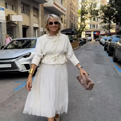👚 60% הנחה עכשיו! ✨ סט 2 חלקים לנשים (חולצה עם שרוולים ארוכים ושמלה נקראת שרוולים) – רב-תכליתי, בד רך ומושלם לשילוב שכבתי 🛍️