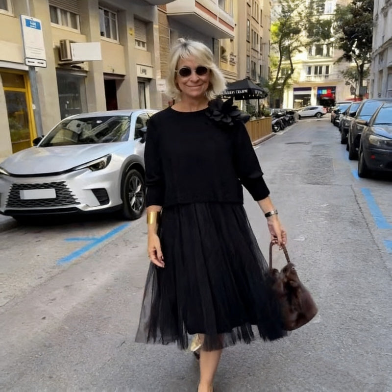 👚 60% הנחה עכשיו! ✨ סט 2 חלקים לנשים (חולצה עם שרוולים ארוכים ושמלה נקראת שרוולים) – רב-תכליתי, בד רך ומושלם לשילוב שכבתי 🛍️