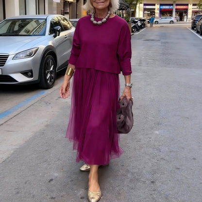 👚 60% הנחה עכשיו! ✨ סט 2 חלקים לנשים (חולצה עם שרוולים ארוכים ושמלה נקראת שרוולים) – רב-תכליתי, בד רך ומושלם לשילוב שכבתי 🛍️