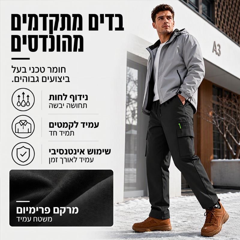 מכנסיים תרמיים לגברים לחורף, עמידים לרוח, לשימוש חיצוני