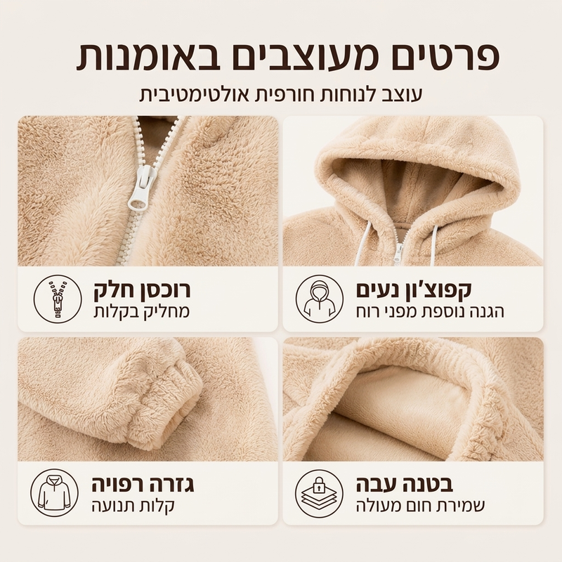 😍מבצע חדש 2027 - 49% הנחה😍 מעיל חורף נעים עם כושר לנשים