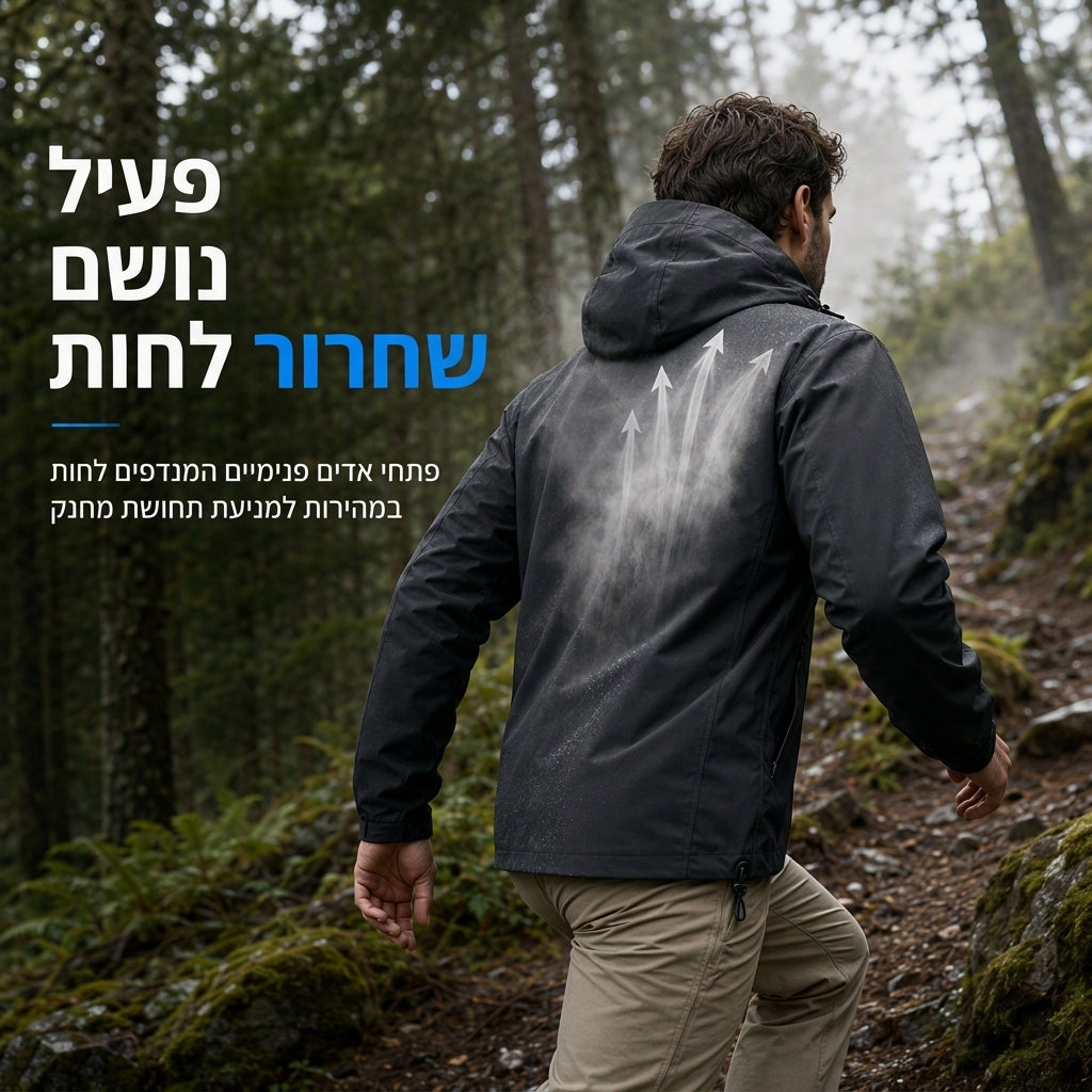 מעיל סופטשל חיצוני עם קפוצ'ון לגברים ולנשים