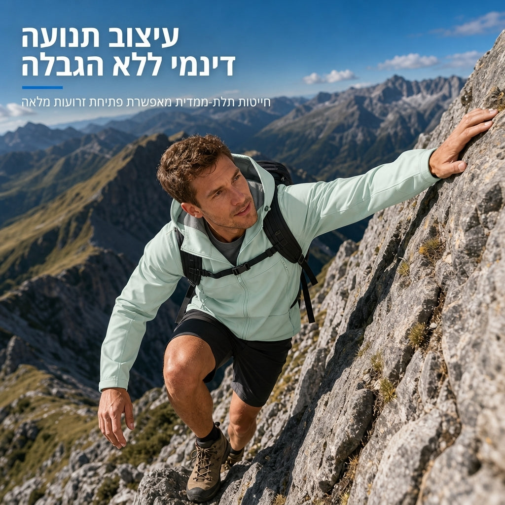 מעיל סופטשל חיצוני עם קפוצ'ון לגברים ולנשים