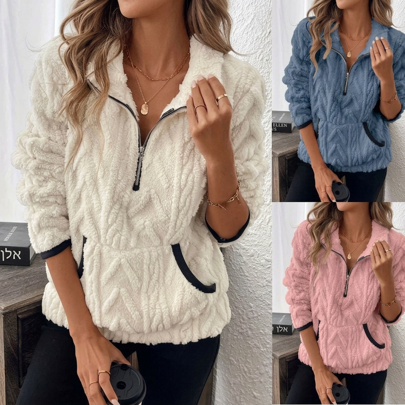 ☀️ סווטשירט fleece נעים | רך כמו ענן + כיסים גדולים במיוחד