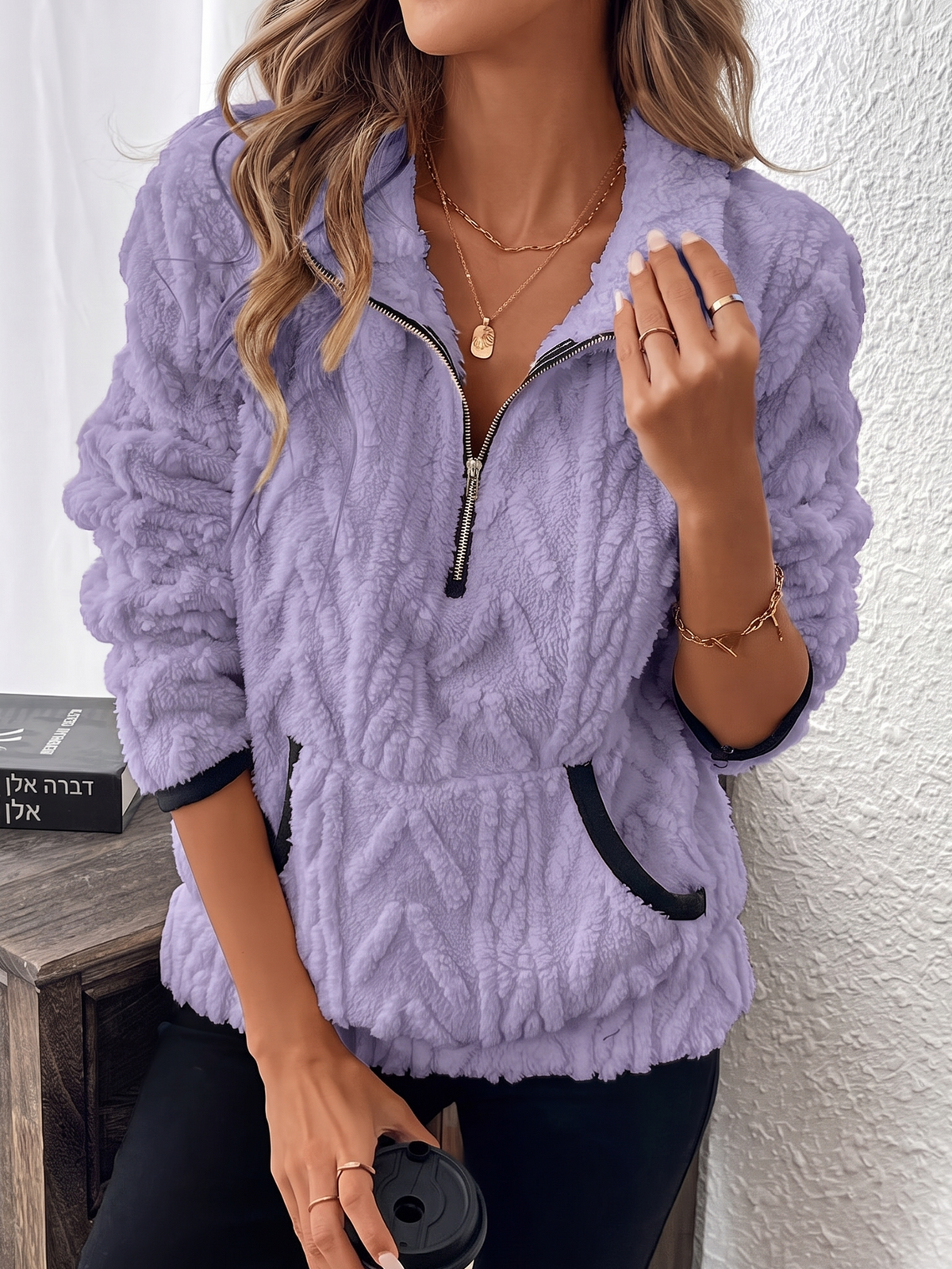 ☀️ סווטשירט fleece נעים | רך כמו ענן + כיסים גדולים במיוחד