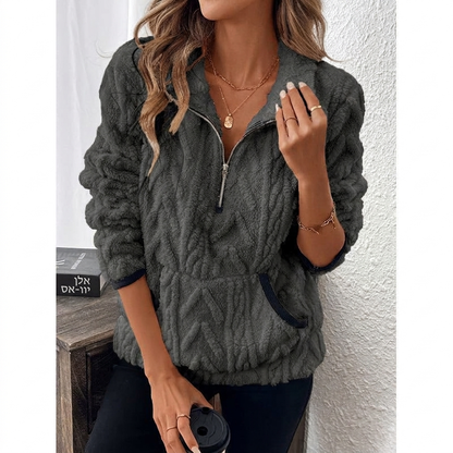 ☀️ סווטשירט fleece נעים | רך כמו ענן + כיסים גדולים במיוחד