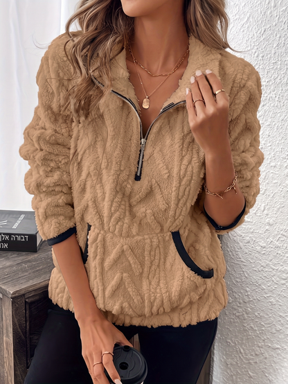 ☀️ סווטשירט fleece נעים | רך כמו ענן + כיסים גדולים במיוחד