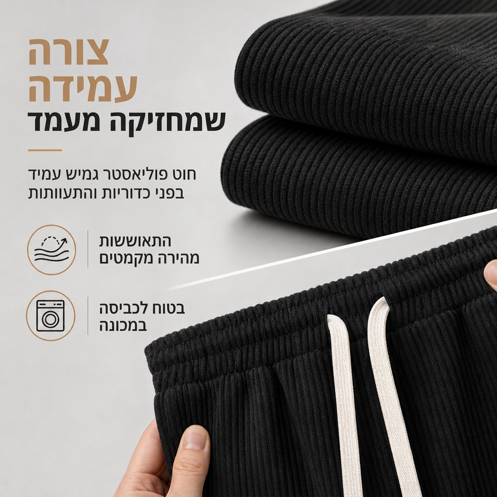 💎 מבצע בלעדי 👖 מכנסי קורדרוי קלים לגברים, להתלבשות יומיומית בחיתוך ישר ורוחבי ✨ בד קורדרוי קל משקל, חיתוך ישר רוחבי, מכנסיים יומיומיים נוחים