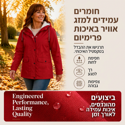 🍂 מעיל גברי עם ברדש, בטנת פליז ועמיד ברוח
